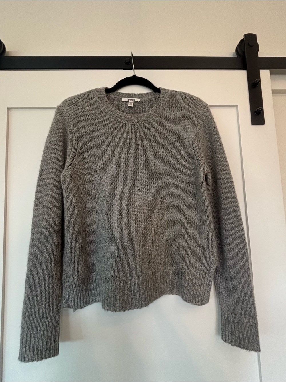 Splendid Heather Gray 100% Cashmere Crewneck Sweater